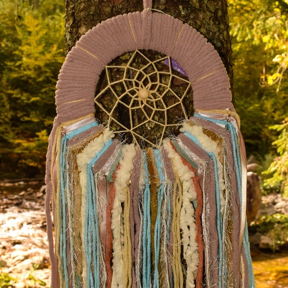 Handmade Boho Mauve Dreamcatcher - Picture 2 of 2